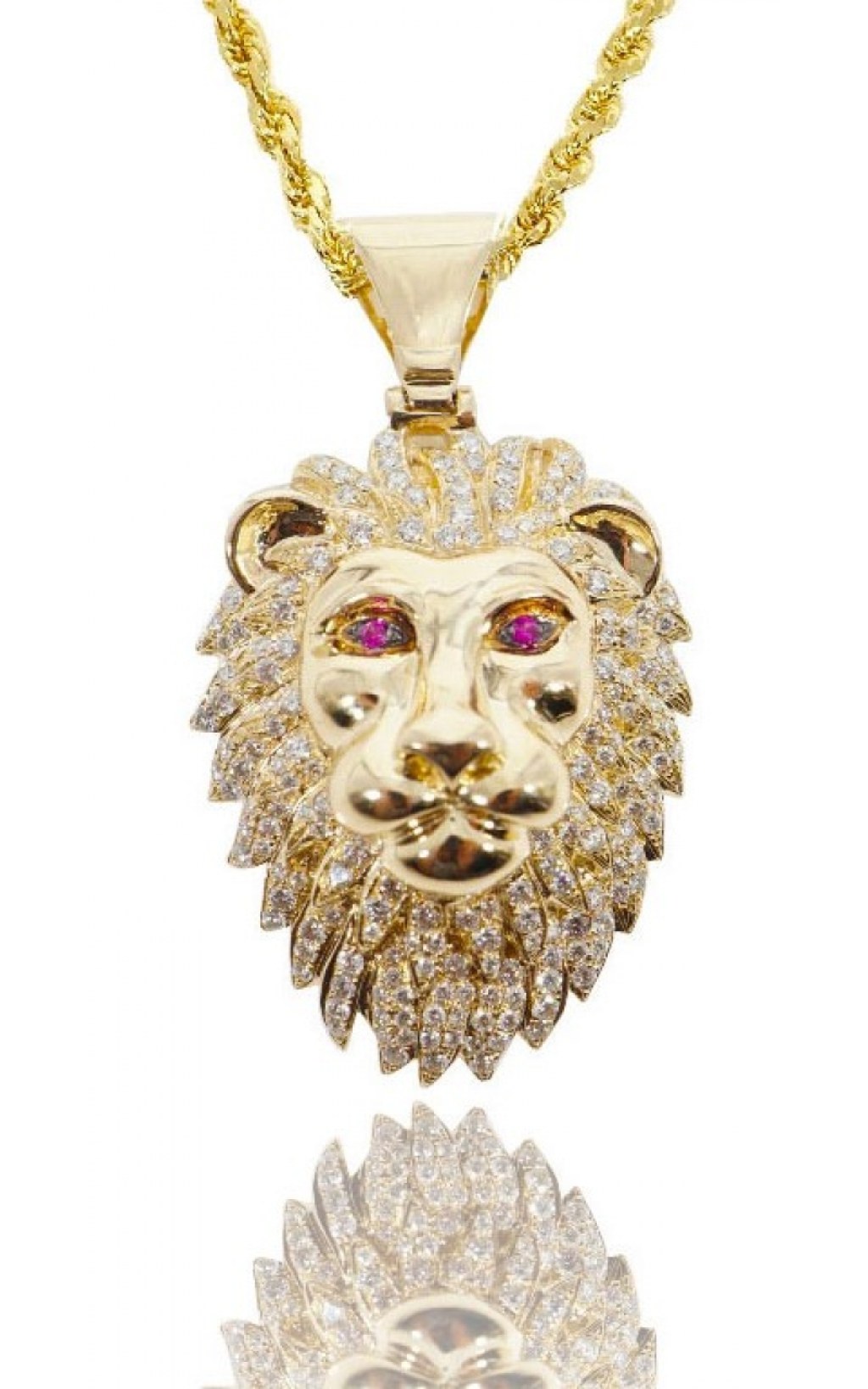 Picture of: DIAMOND LION PENDANT (RUBY EYES)