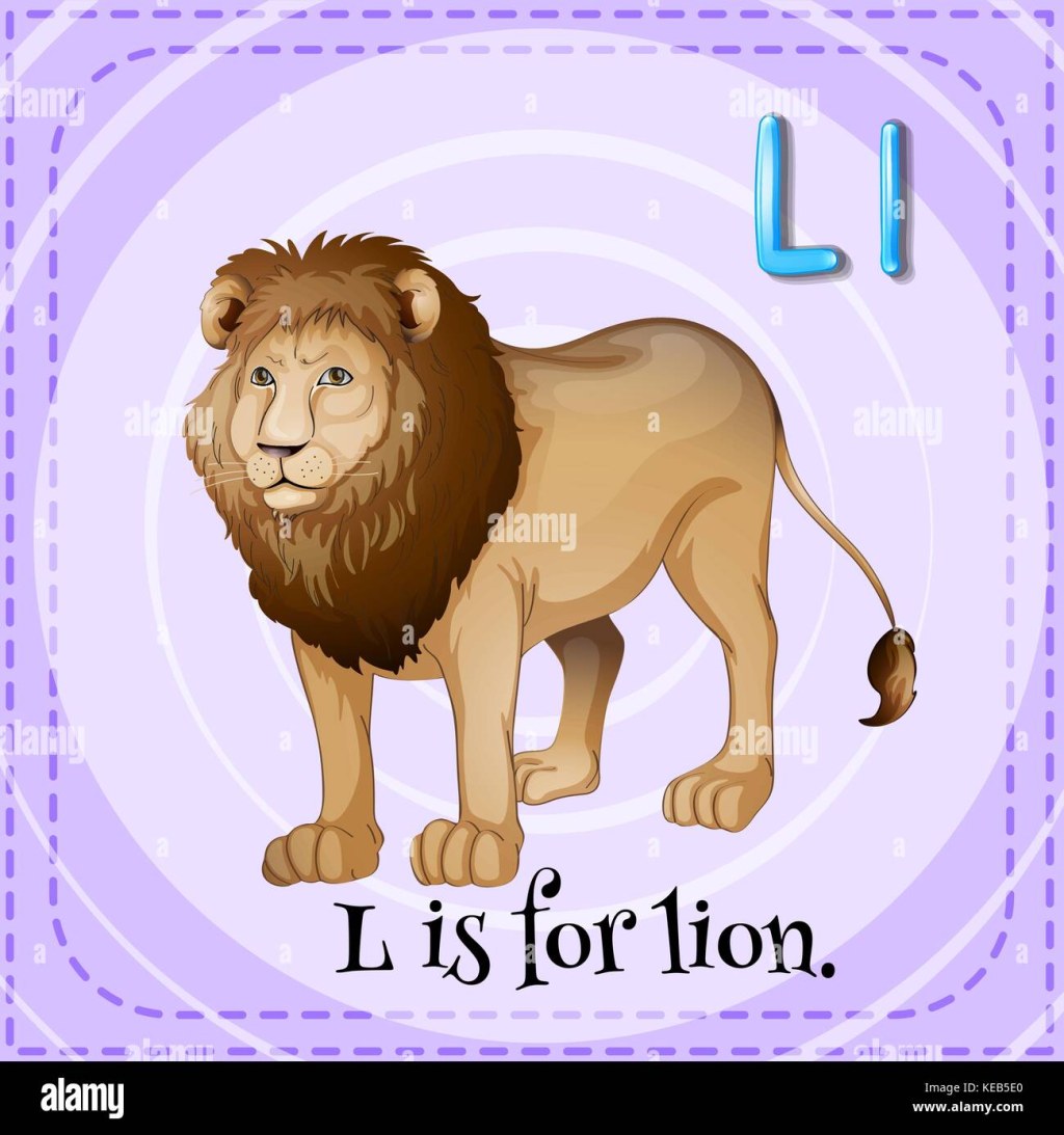 Picture of: Flashcard Buchstabe l ist für Lion Stock-Vektorgrafik – Alamy