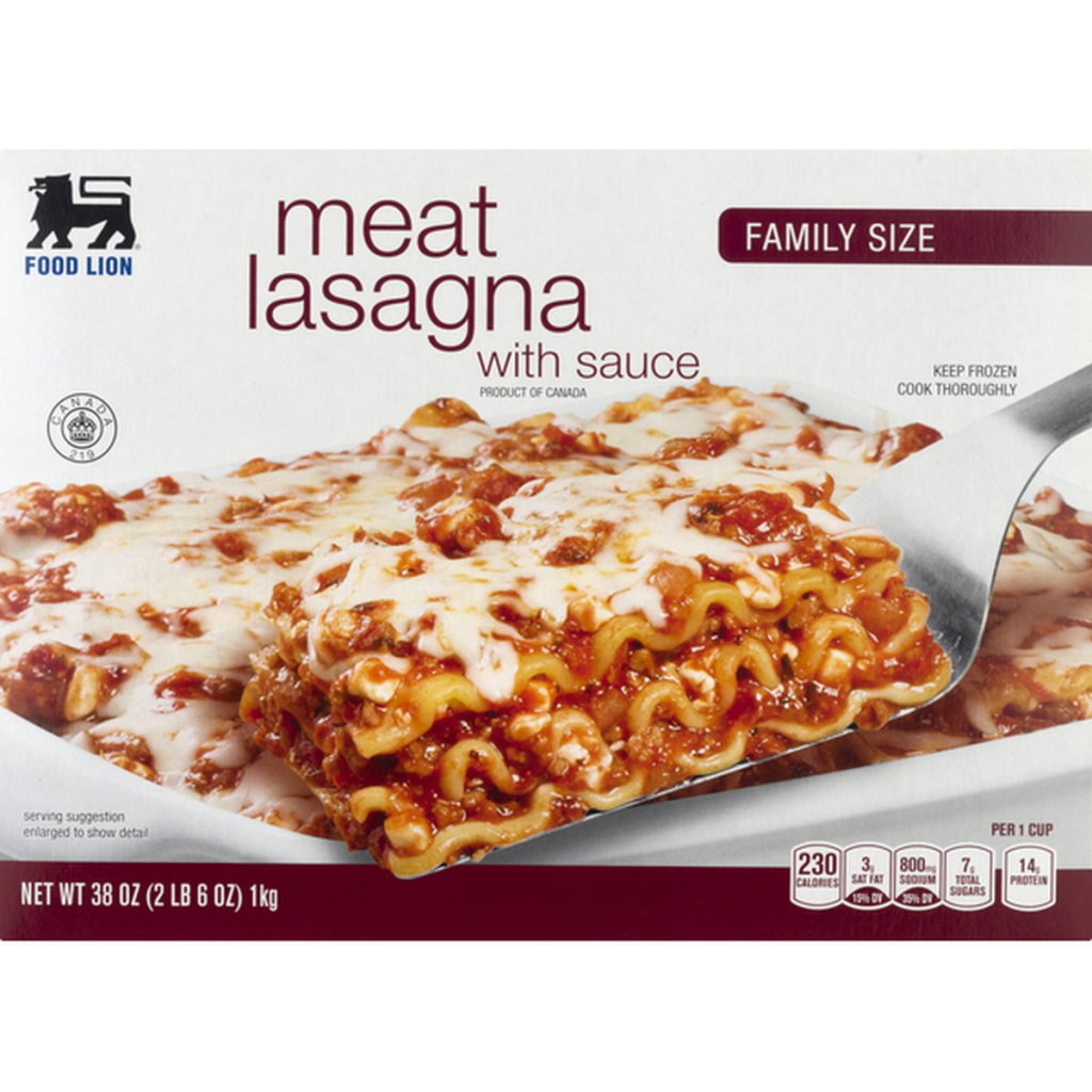 Picture of: Food Lion Meat Lasagna, with Sauce, Family Size