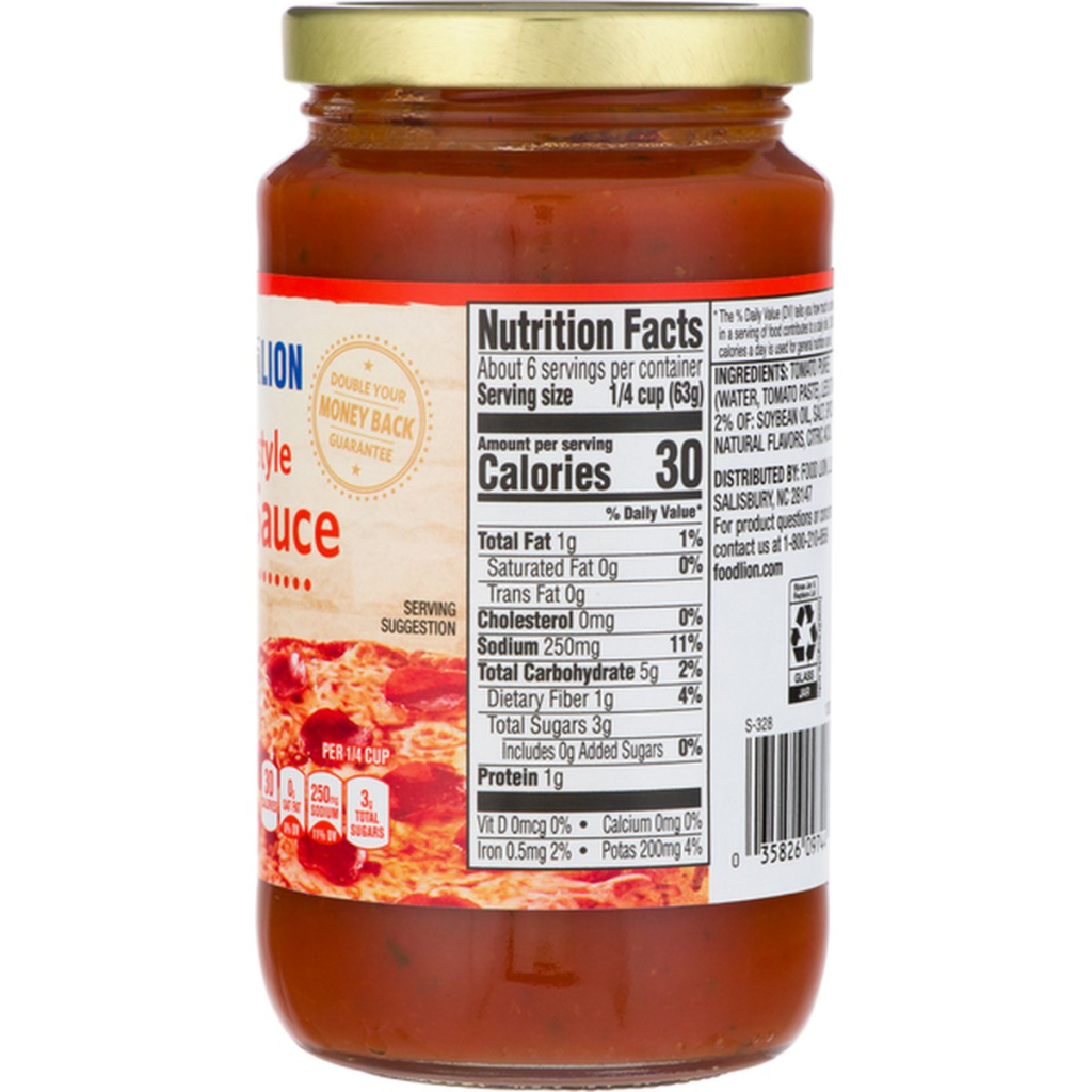 Picture of: Food Lion Pizza Sauce, Homestyle