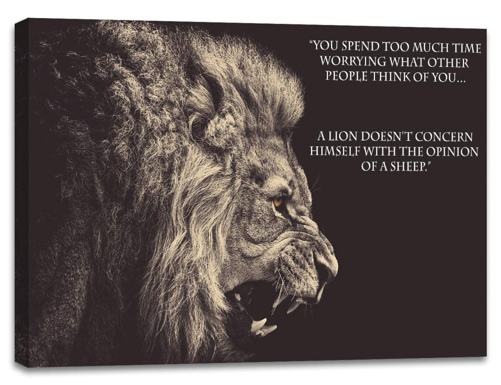 Picture of: Inspiring Quotes Wall Decor Wall Art Inspirational Poster Motivational  Canvas Prints Pictures – A Lion Doesnt’t Concern Himself with The Opinion  of A