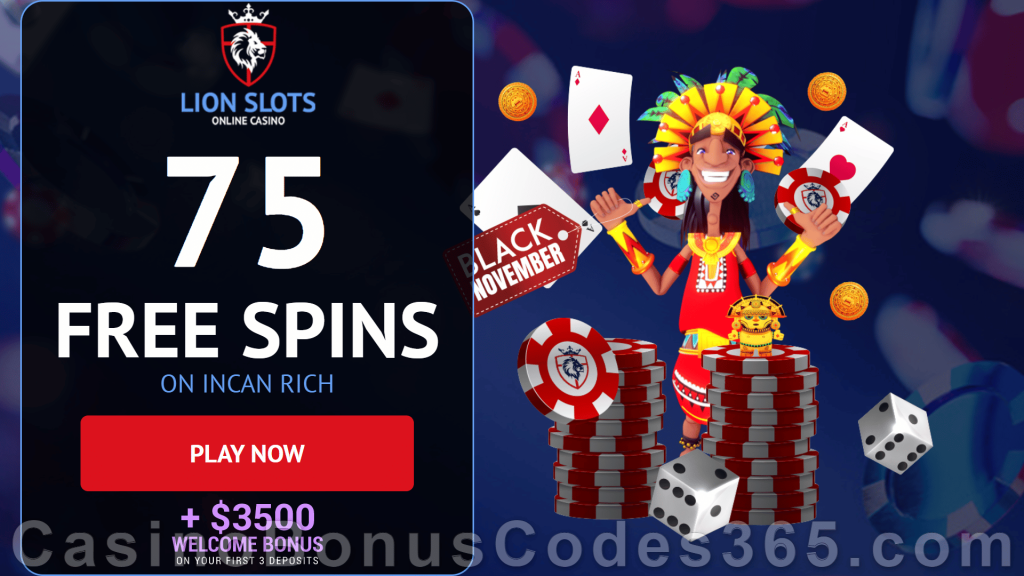 Picture of: Lion Slots  FREE Incan Rich Spins Exclusive No Deposit New