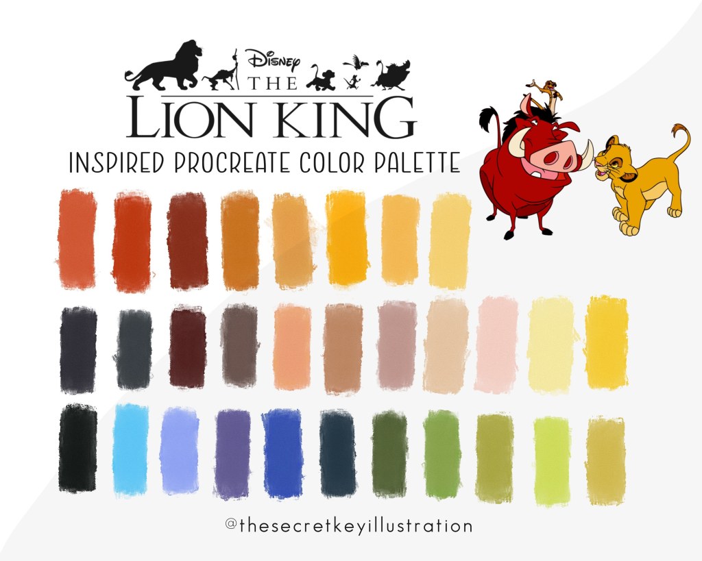 Picture of: Procreate Color Palette LION KING / Color Procreate App iPad/Color  Palette/Procreate Tool/Instant Download/Rey Leon