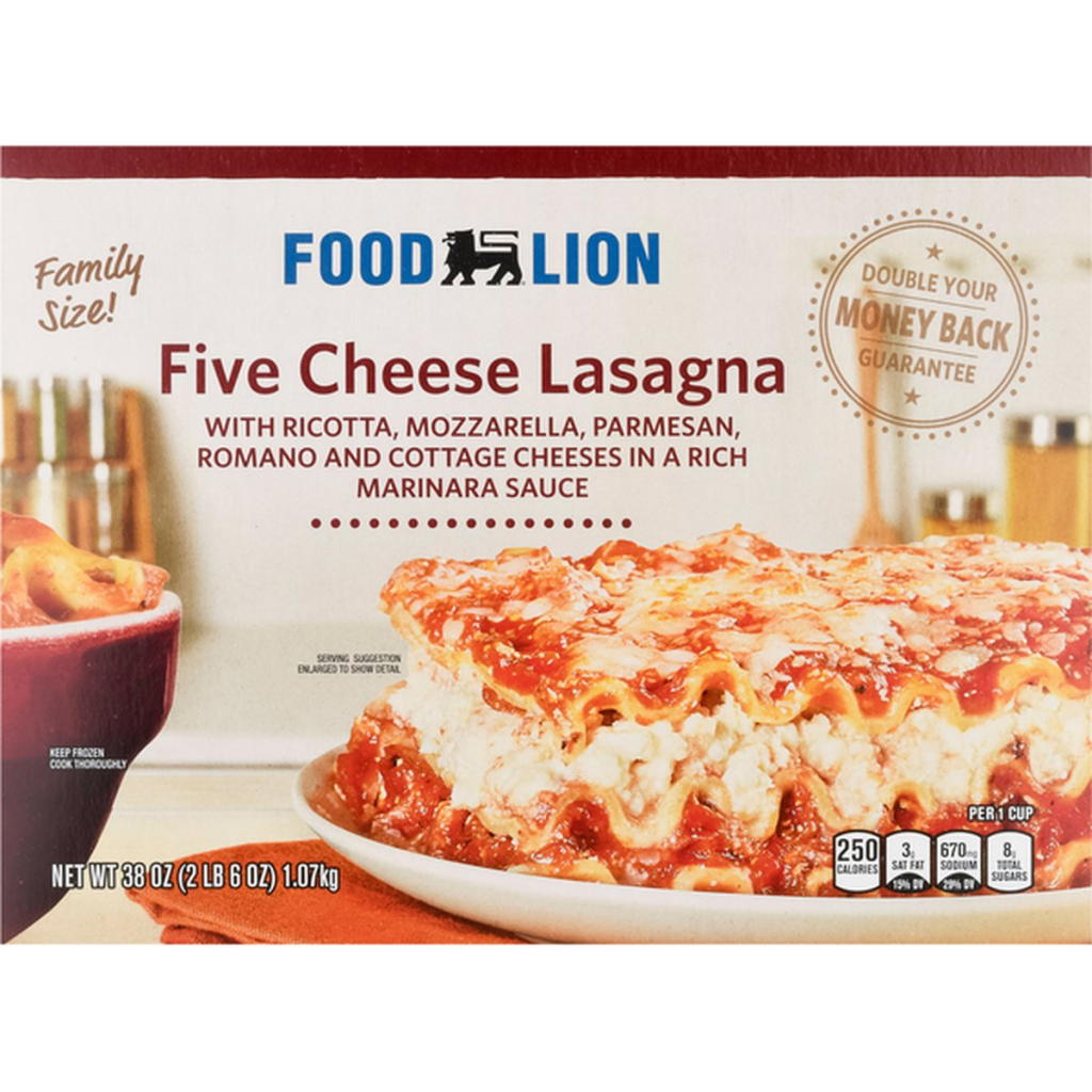 Picture of: Shop professional and licensed Food Lion Lasagna, Five Cheese